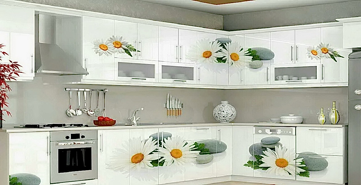 Desenli Mutfak Dolapları